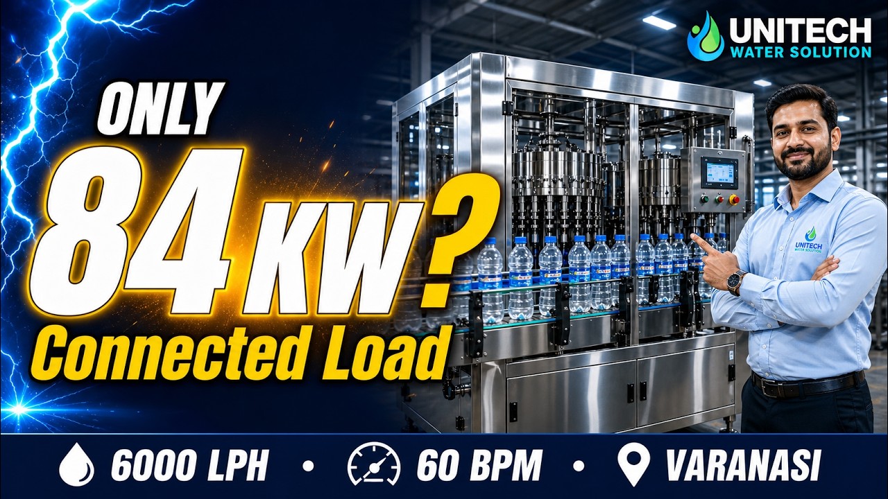 6000 LPH Mineral Water Plant | 60 BPM Bottling Line | Only 84 KW Load | Varanasi Factory Tour