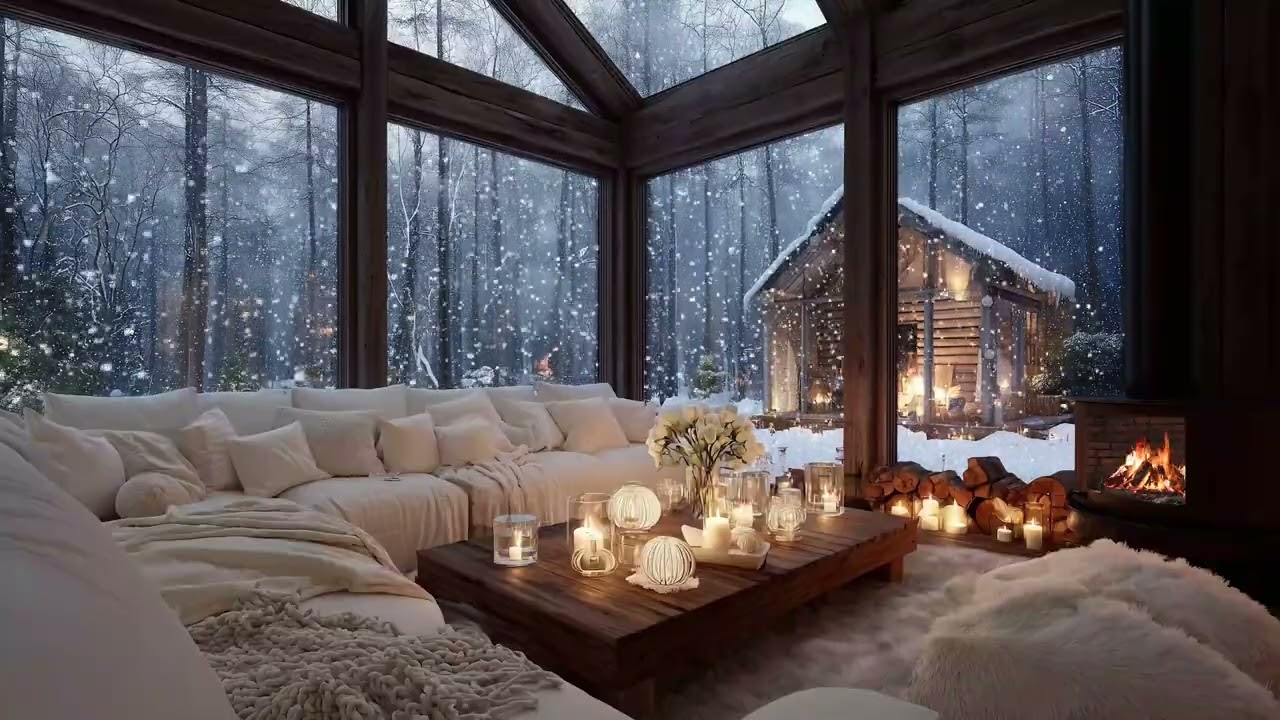 🔥🕯️🎹 3 HOURS of Winter Piano Music with Flowers, Fireplace, and Candle Glow for Focus and Peace
