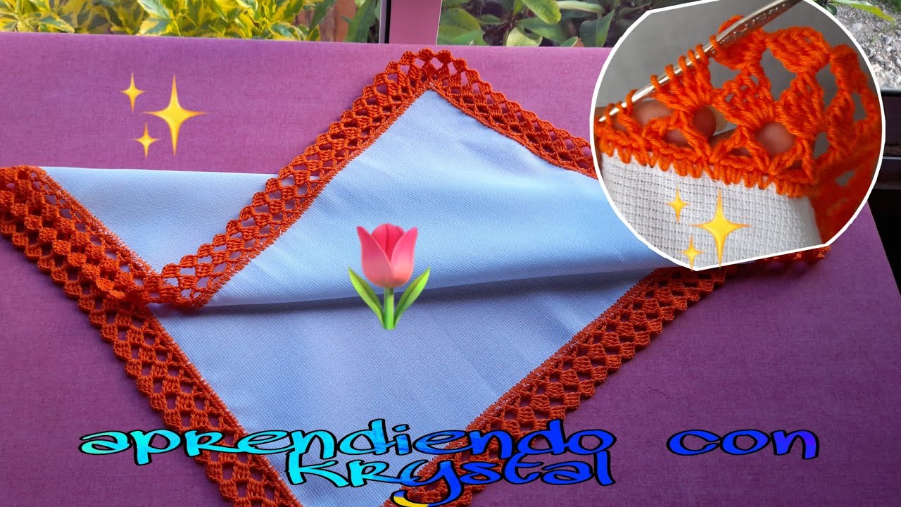 orilla para servilleta #91/una sola vuelta/hilos sueltos pero al final el resultado queda hermoso 🎀🦋