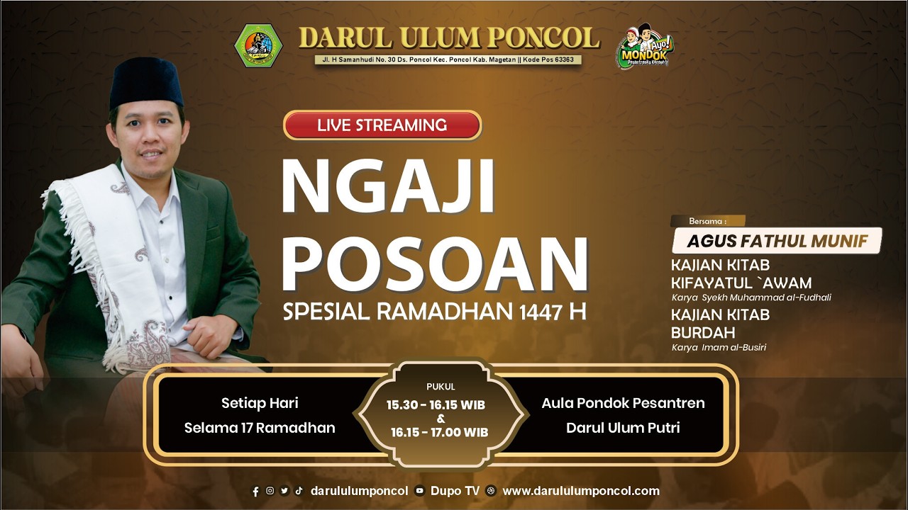 🔴 KAJIAN RAMADHAN KITAB KIFAYATUL AWAM & KITA BURDAH OLEH AGUS FATHUL MUNIF