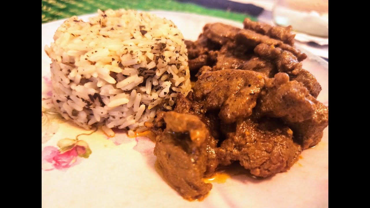 LOMO al CURRY! Ternera en Salsa de Curry. Res al Curry con Arroz Aromatizado. Ternera con Arroz.