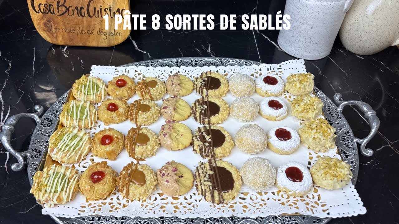 AVEC UNE SEULE PÂTE RÉALISE 8 SORTES DE SABLÉS SANS BEURRE 🧈 Recette facile et économique !