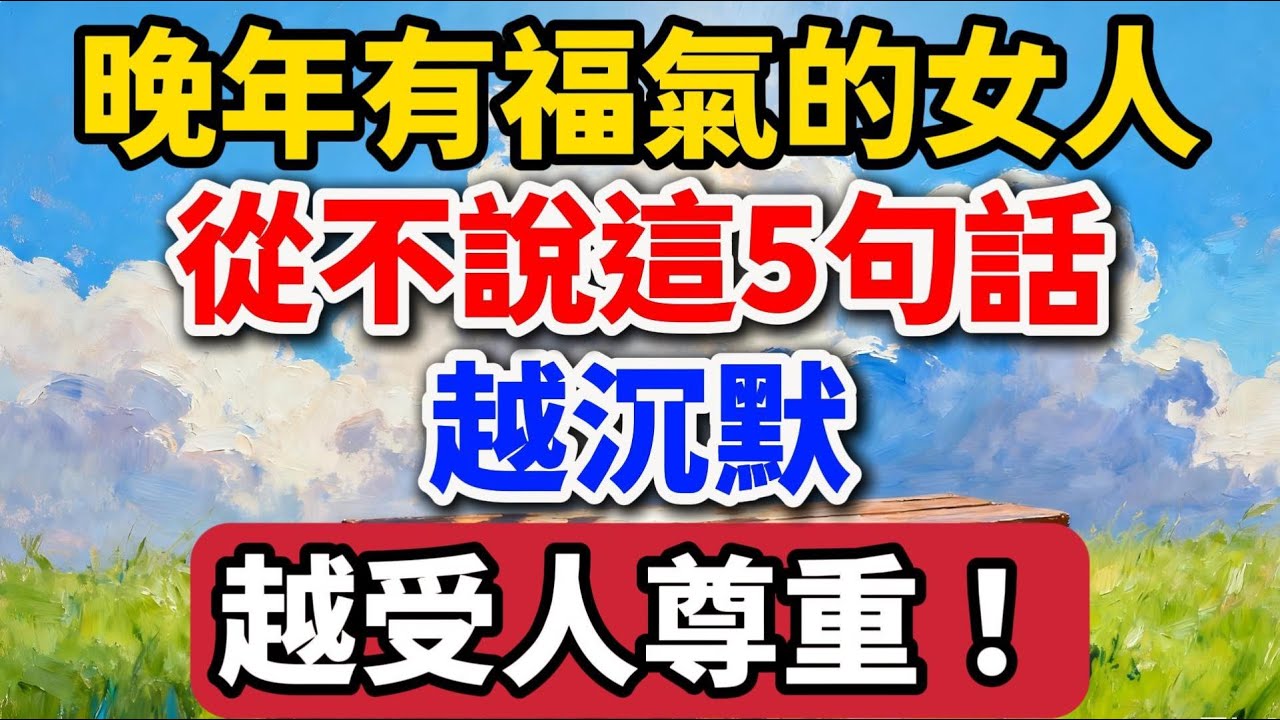 晚年有福氣的女人，從不說這5句話，越沈默越受人尊重！【老羅愛分享】#晚年生活 #中老年生活 #為人處世 #生活經驗 #情感故事 #婆媳關係 #家庭關係 #人生智慧