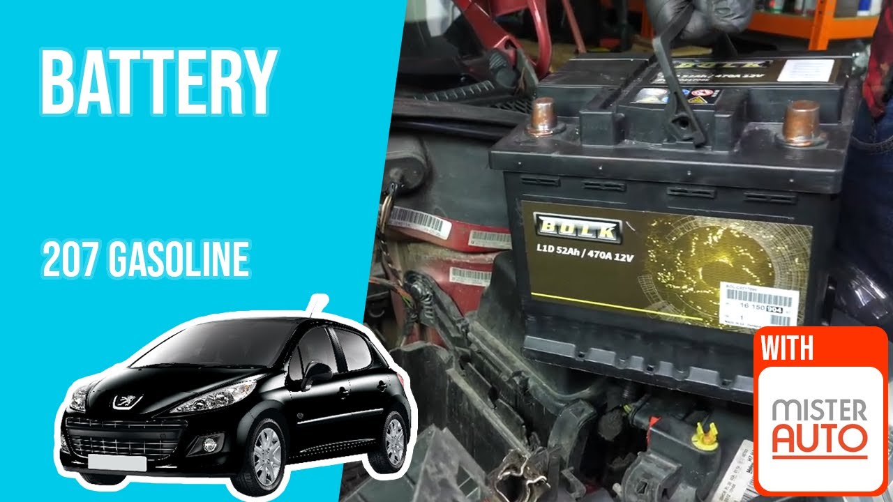 How to replace the car battery Peugeot 207 1.4 16V 🔋
