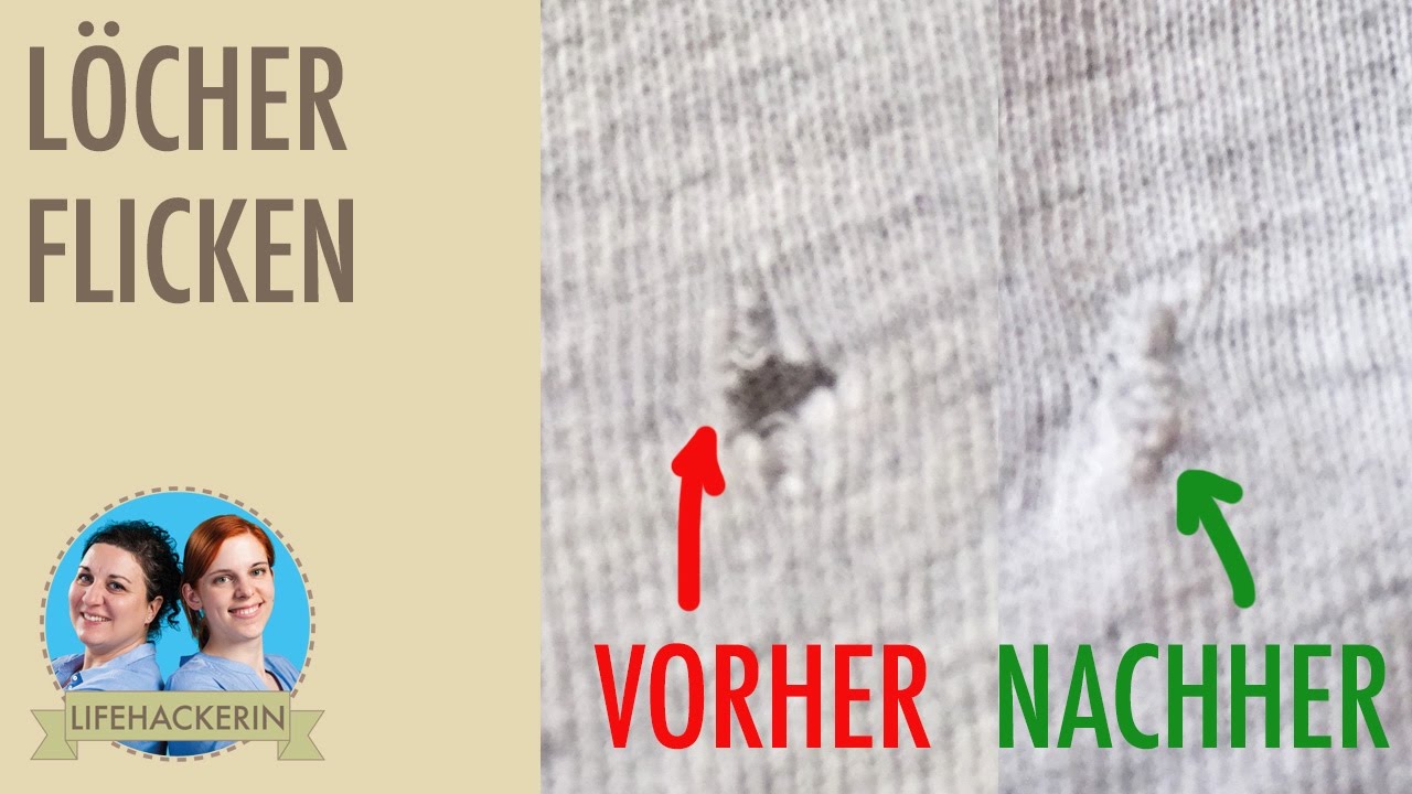 Kleine Löcher im T-Shirt stopfen I Flicken I Reparieren I ohne Nähmaschine