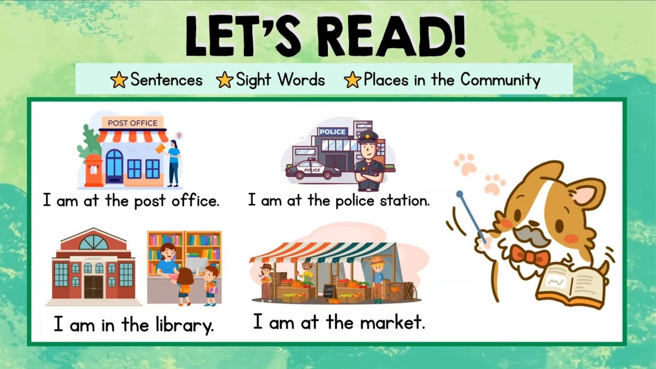 Reading Practice Grade 1 | Reading Sentences | Sight Words for Grade 1 | Places in the Community