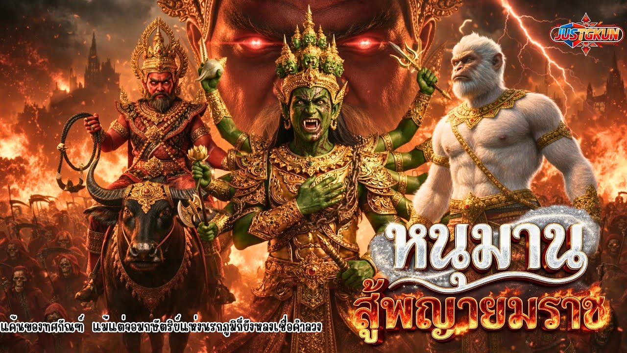 หนุมานสู้พญายมราช #anime #movie #หนุมาน #cartoon #จัสจีคุน #film