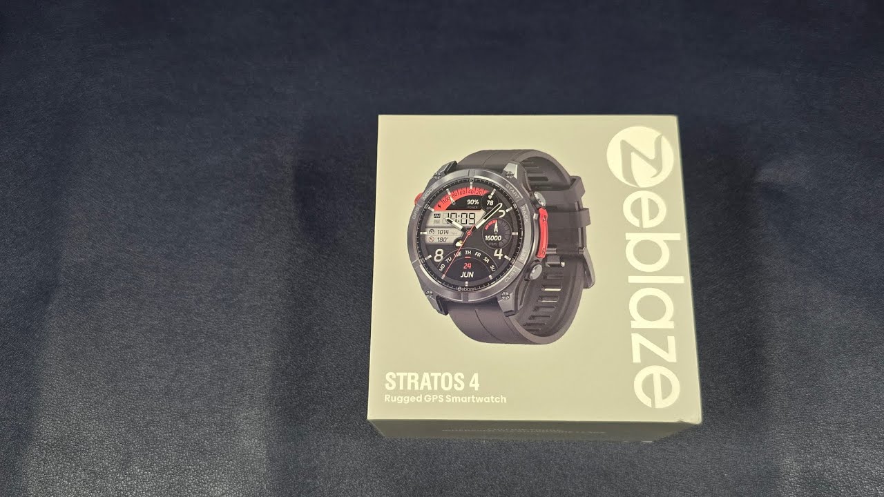 Unboxing zeblaze stratos 4 - rugged, gps, 500mah, 1000 nits, flashlight