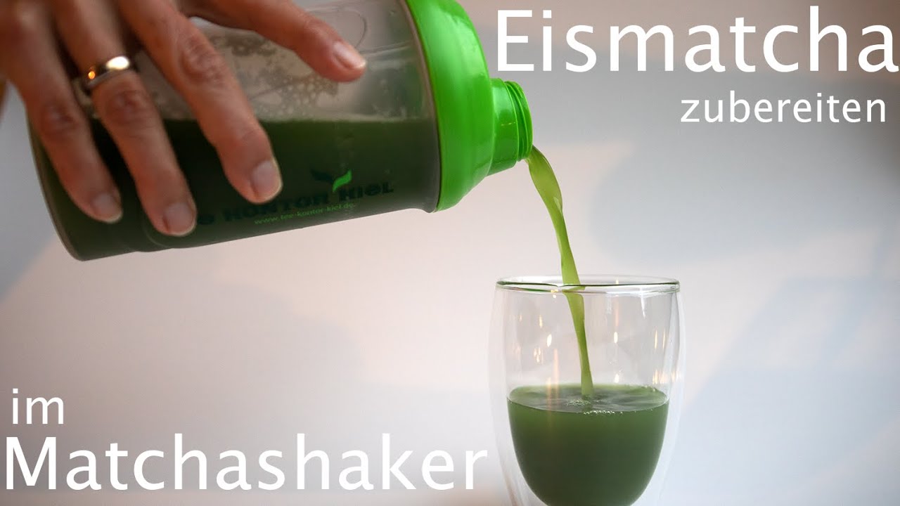 Eismatcha Zubereitung im Matchashaker