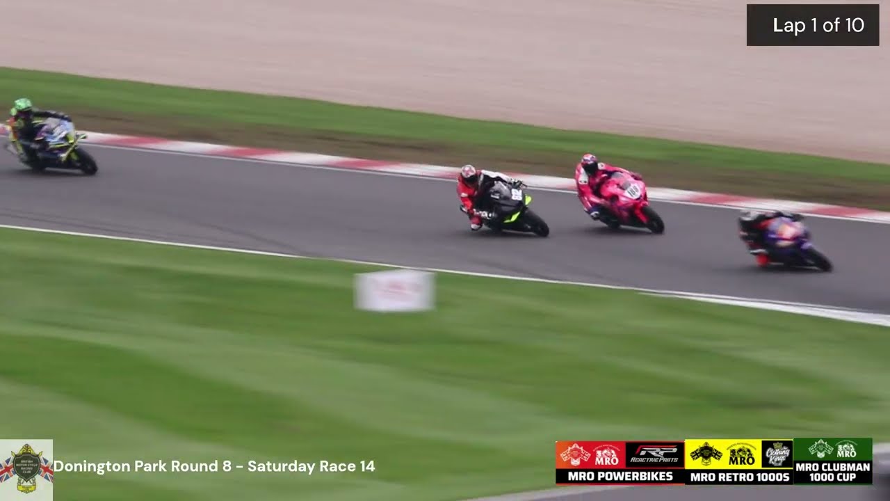 Rd8 Sat Race 14 MRO Powerbikes — мотогонки Bemsee 2025 — Донингтон-парк, 18 октября 2025 г.