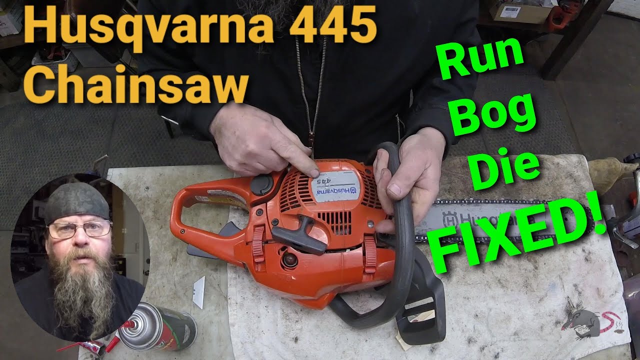 Бензопила Husqvarna 445 работает, застревает, умирает... Исправлено!