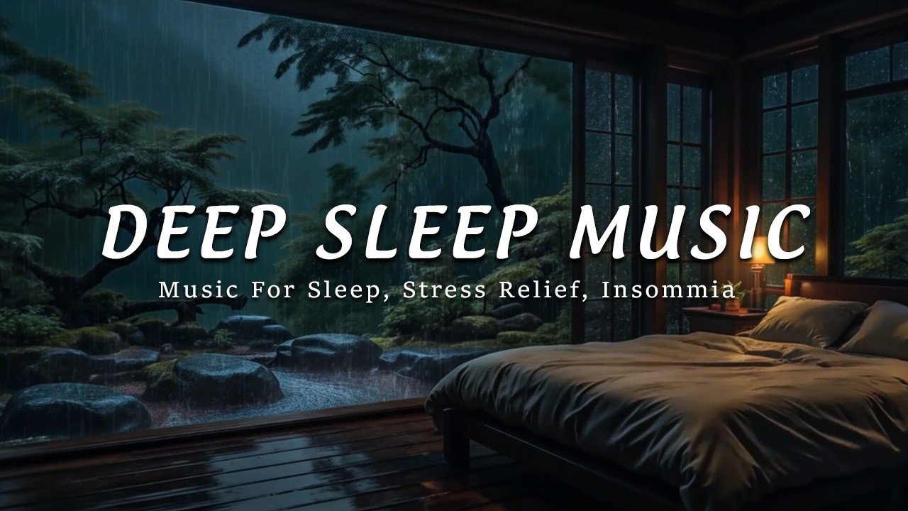 Calming Rain and Piano Music for Sleep – Stress Relief, Insomnia Aid & Relaxation