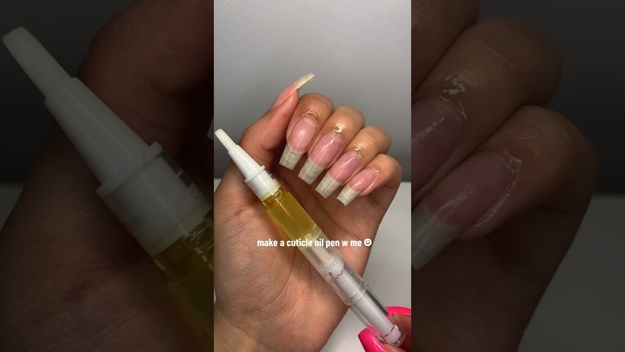 DIY cuticle oil pen🧴💧 #cuticleoil #nailcare #naturalnails #realnails