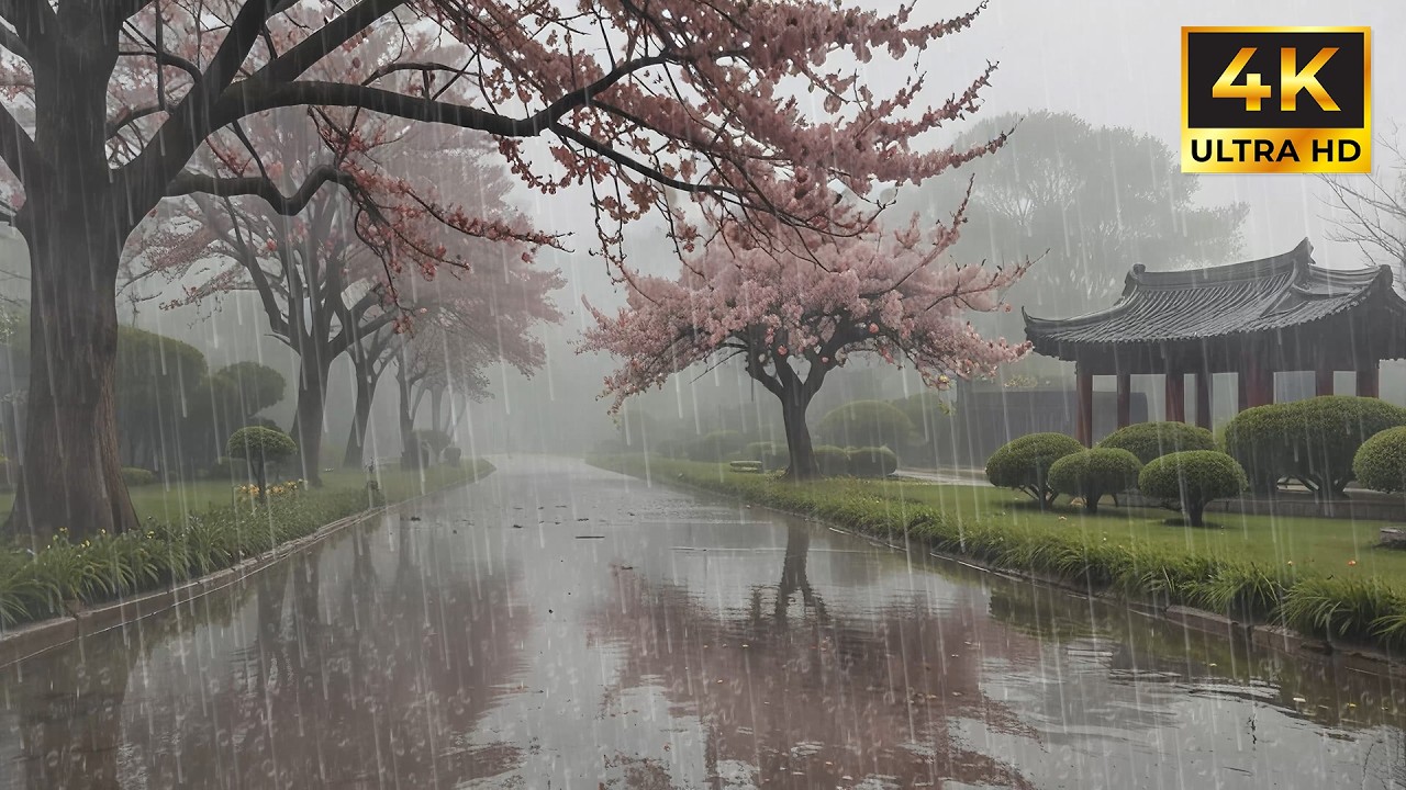 Soothing Rainfall Sounds and Peaceful Window Evening Mood for Sleeping and Inner Calm