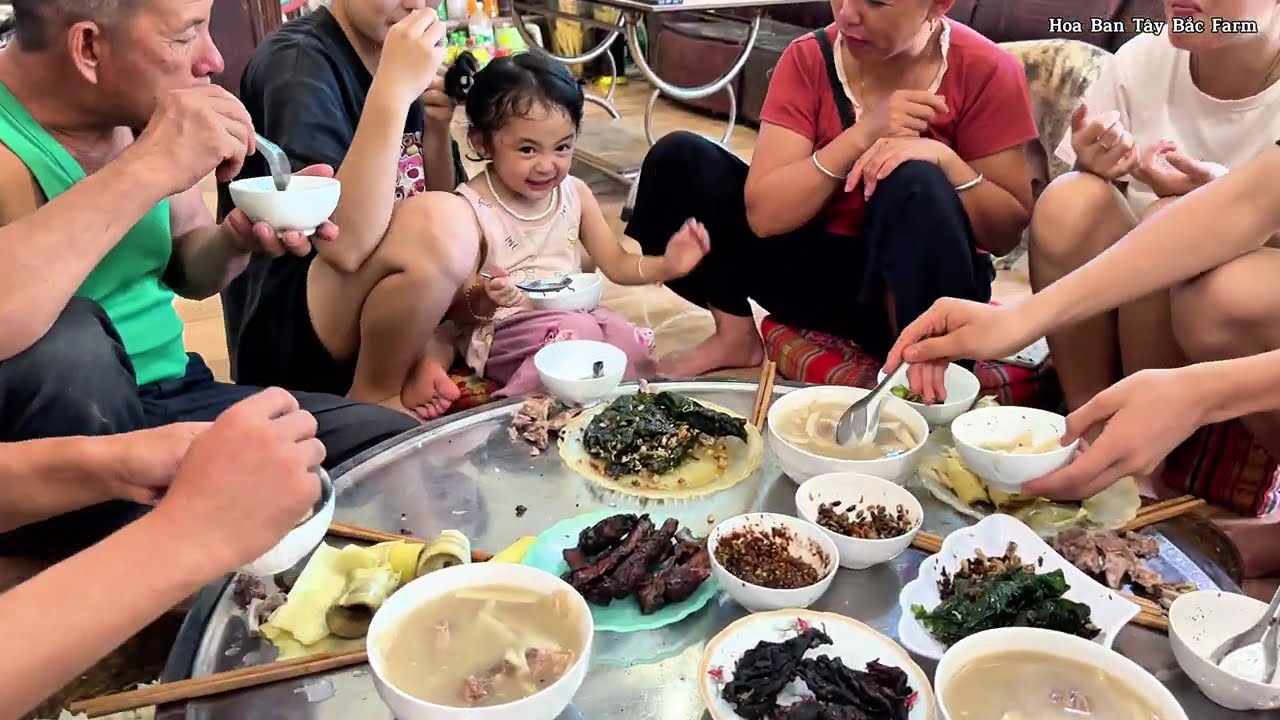 Gặt Lúa & MÓN NÒNG NỌC ẾCH NHÁI | Hoa Ban Tây Bắc Farm