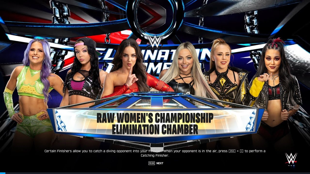ПОЛНЫЙ МАТЧ: Женский матч 6 на 6 участниц - Elimination Chamber - WWE2K25 |