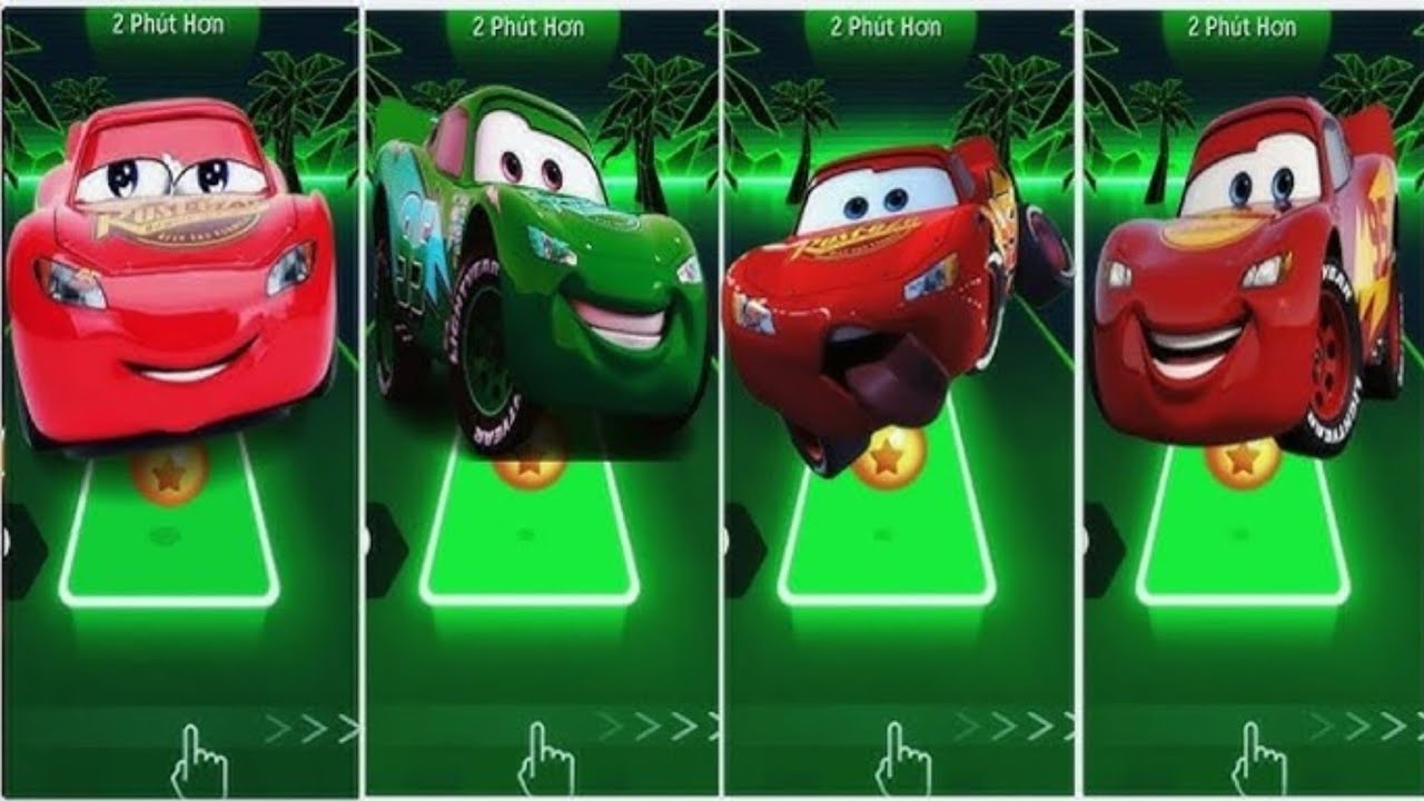 McQueen green Car Video🆚️yellow McQueen Eater🆚️McQueen RedCar Tiles Hop EDM Rush Gameplay🎯🎮#tileshop