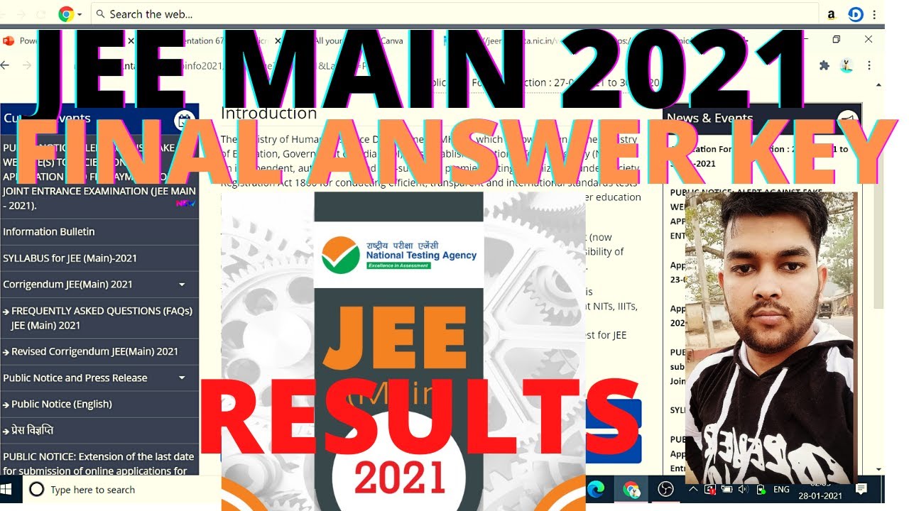 JEE Mains 2021 Results | Final Answer Key | Corrected Answer Key | Percentile Vs Rank | Jeemains2021