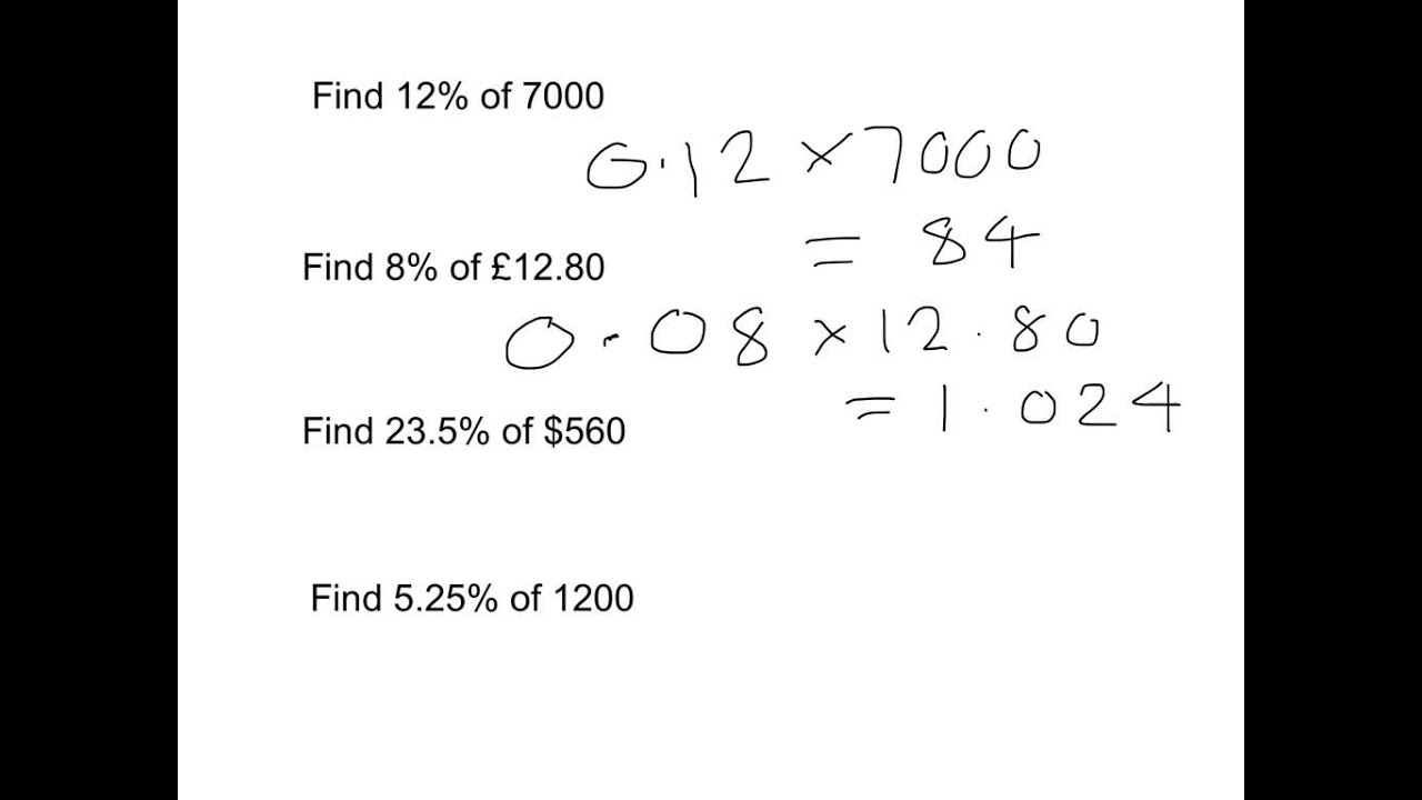 Finding a percentage of a quantity