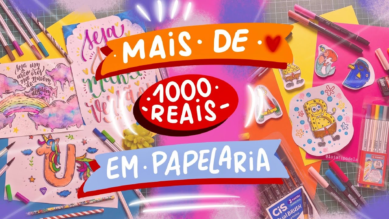 Montando uma Caixa de 1000 reais de Papelaria | Loja TipoDela