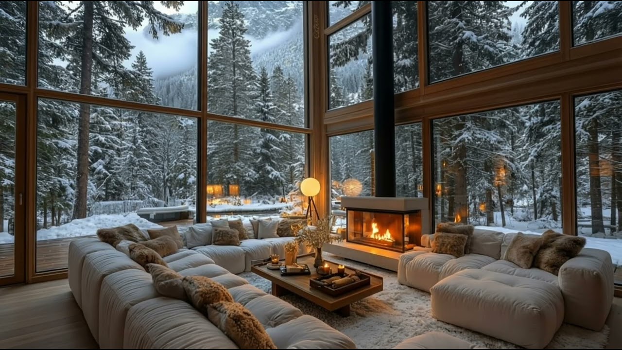 Cozy Luxury Jazz Vibes Music | Winter Fireplace Ambience for Relaxation (2 Hours)