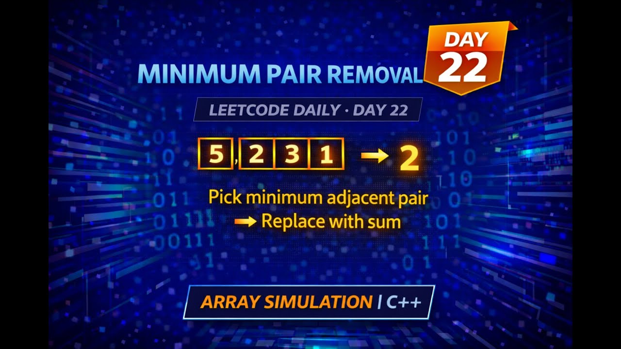 LeetCode Daily Challenge Day 22 | Minimum Pair Removal to Sort Array I | Brute Force Explained (C++)
