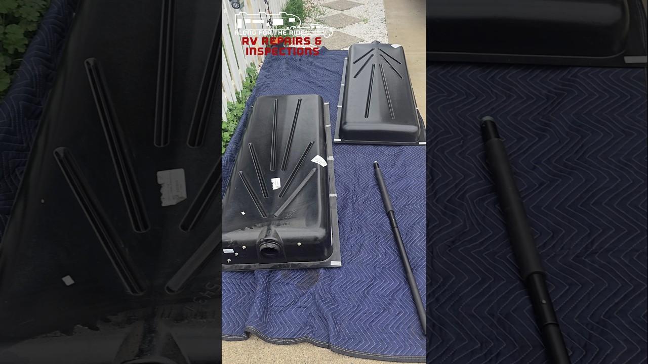Black/Gray tank replacement in a 5th wheel #diy #automobile #rv #money  #work #share #trendingvideo