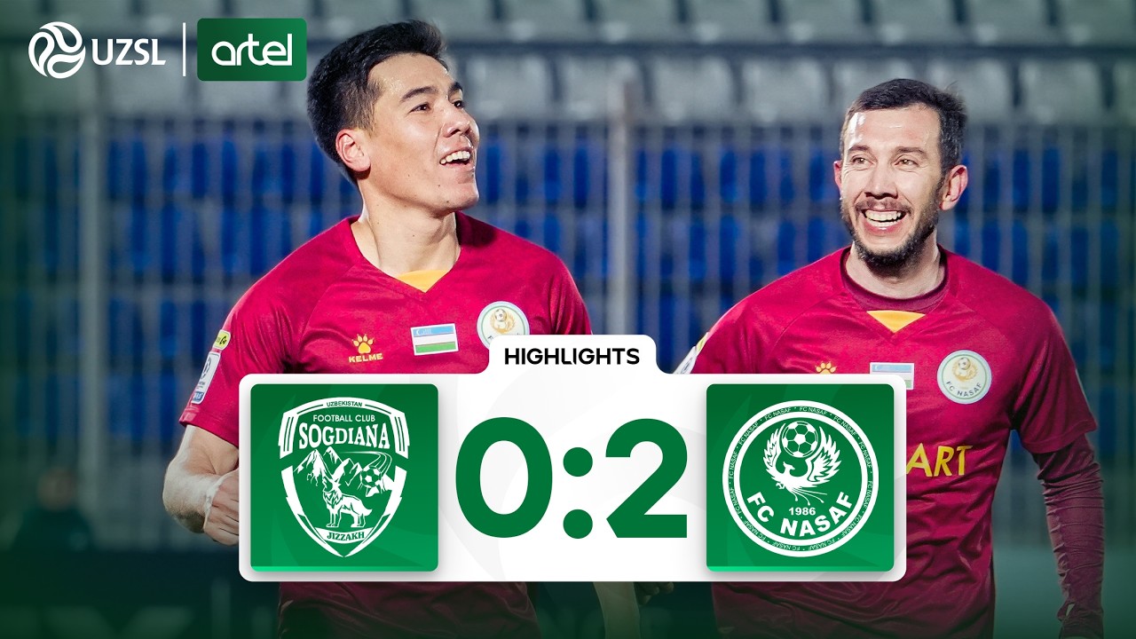 Superliga 2-tur. So‘g‘diyona - Nasaf bahsida kiritilgan gollar va xavfli vaziyatlar (Highlights)