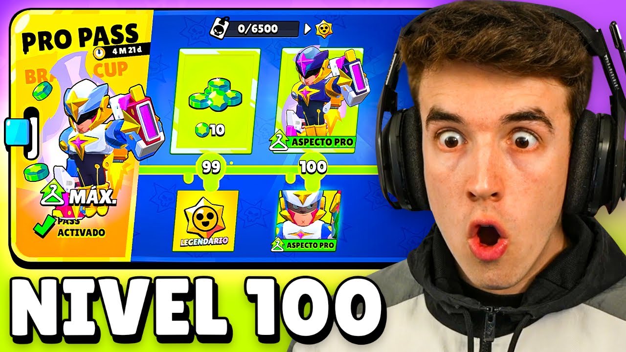 MAXEO HASTA EL *NIVEL 100* EL NUEVO PRO PASS de BRAWL STARS