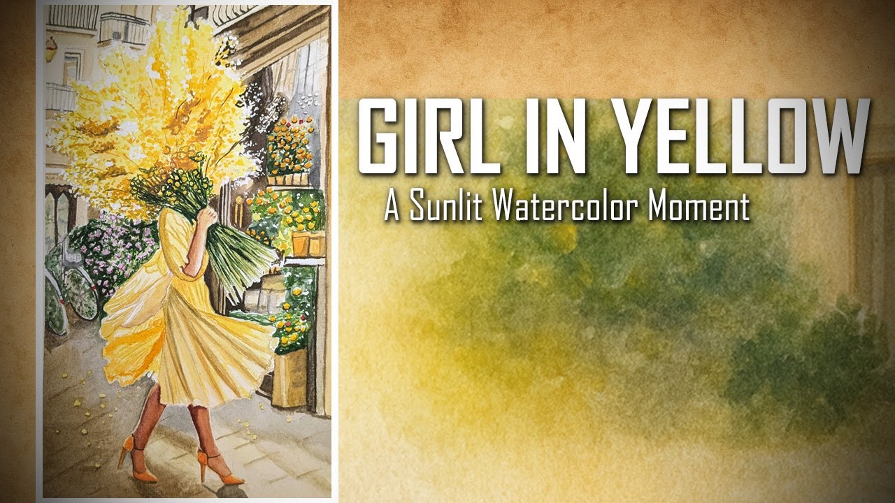 Girl in Yellow - A Sunlit Watercolor Moment