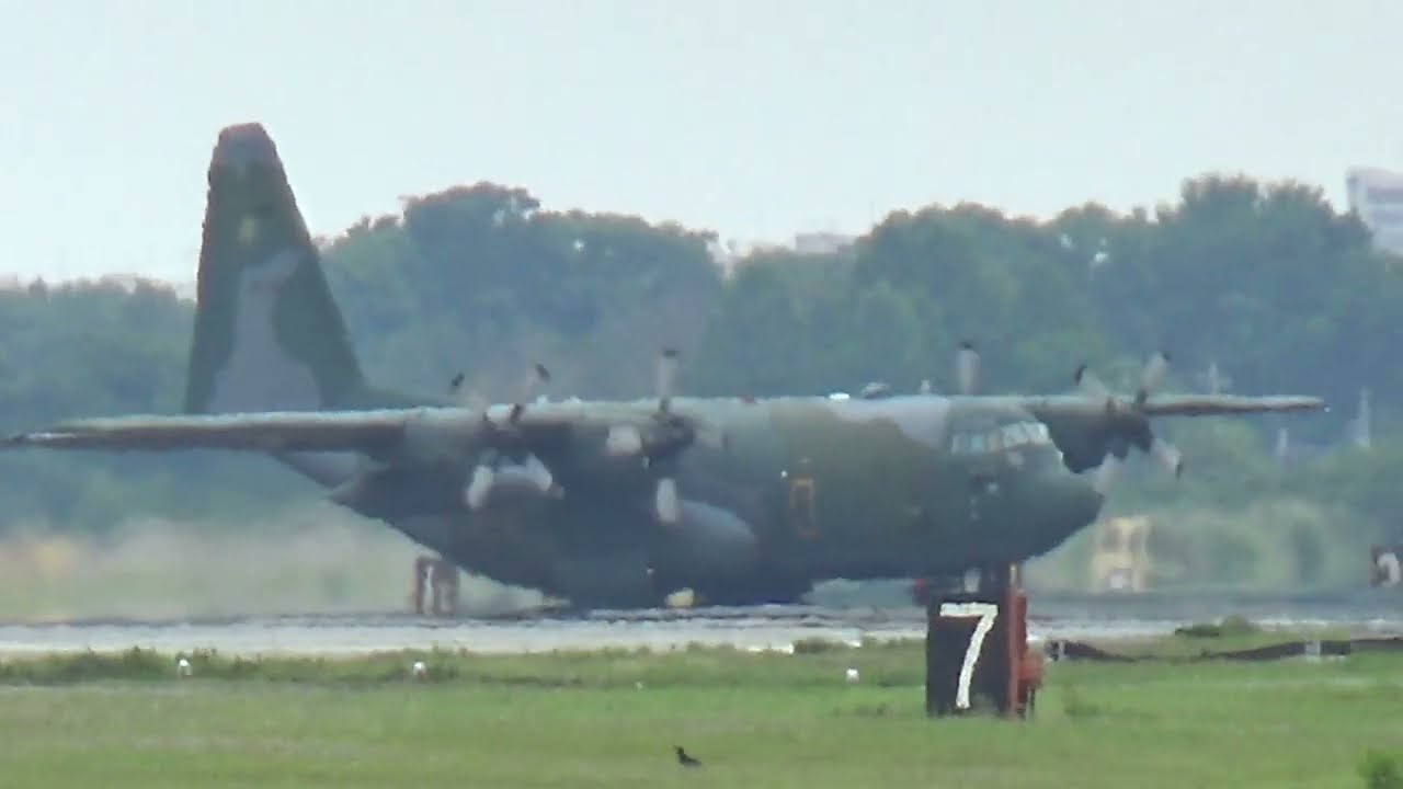タキシングからテイクオフまで 海上自衛隊 Lockheed C-130 Hercules (9054) #厚木飛行場 #C-130