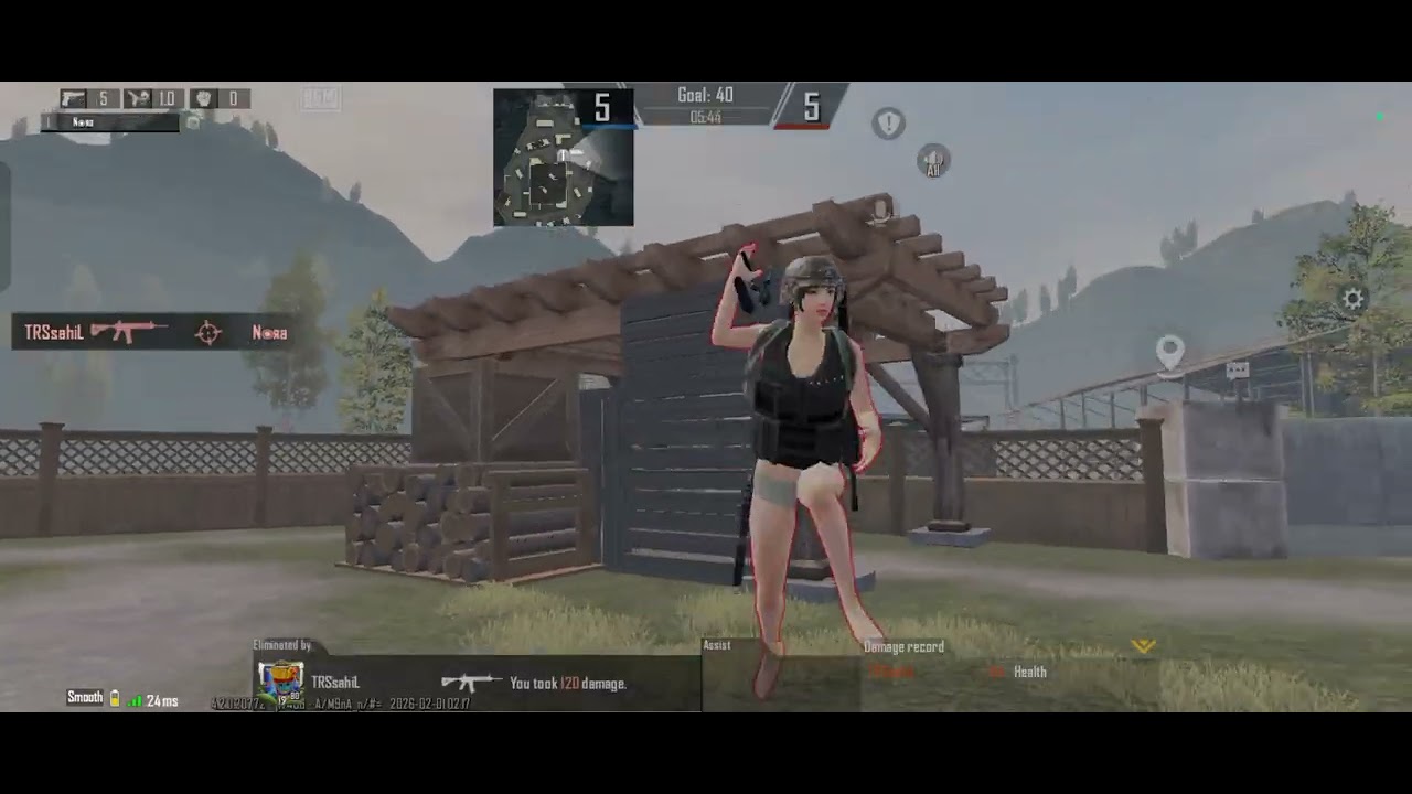 1v1 m416 with esport player Sahilog