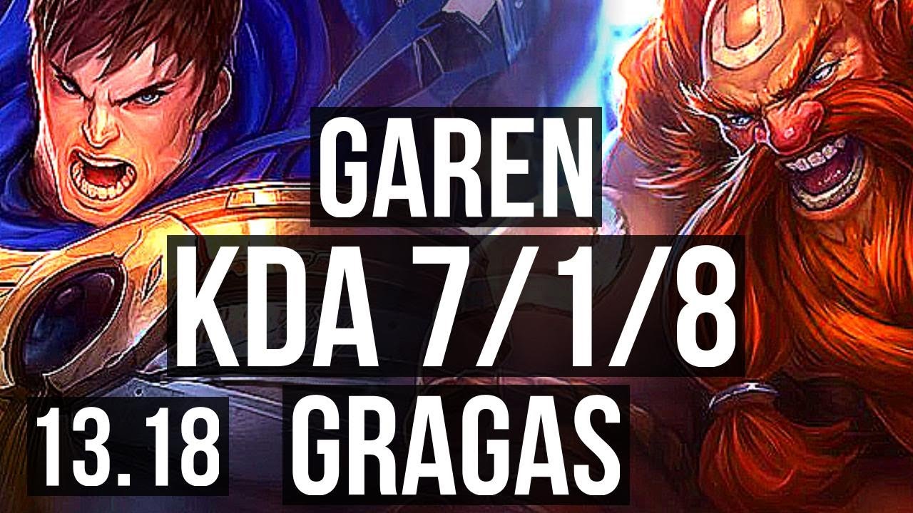 GAREN vs GRAGAS (TOP) | 7/1/8, 400+ games, Dominating | TR Master | 13.18