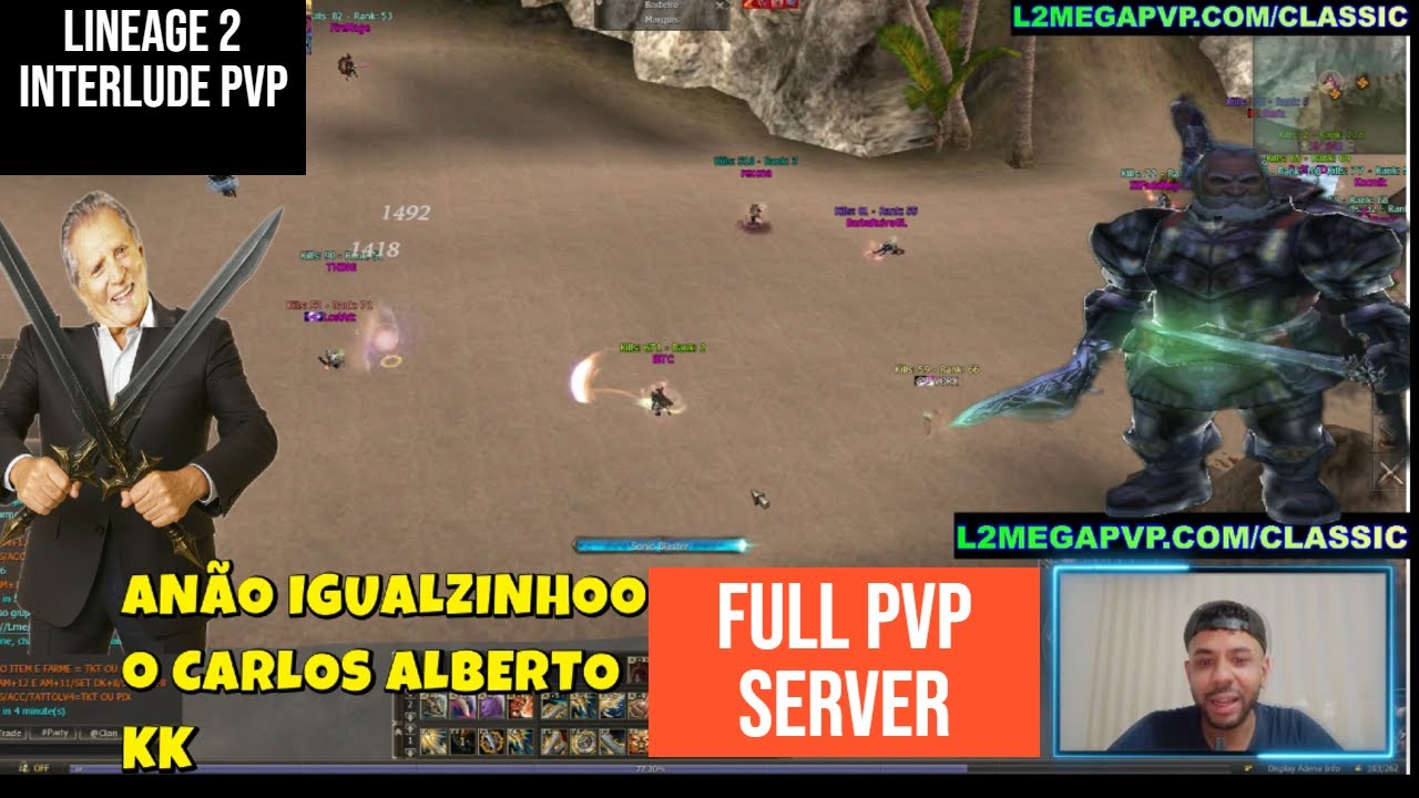 LINEAGE 2 MEGA PVP CLASSIC - O ANÃO MAIS BRUTO DO SERVER - LINEAGE 2 DUELIST PVP