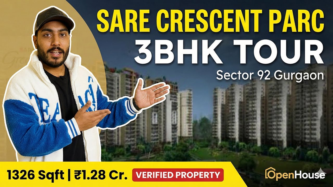 Sare Crescent Parc 1326 sqft | 3BHK Flat Tour | Sector 92 Gurgaon