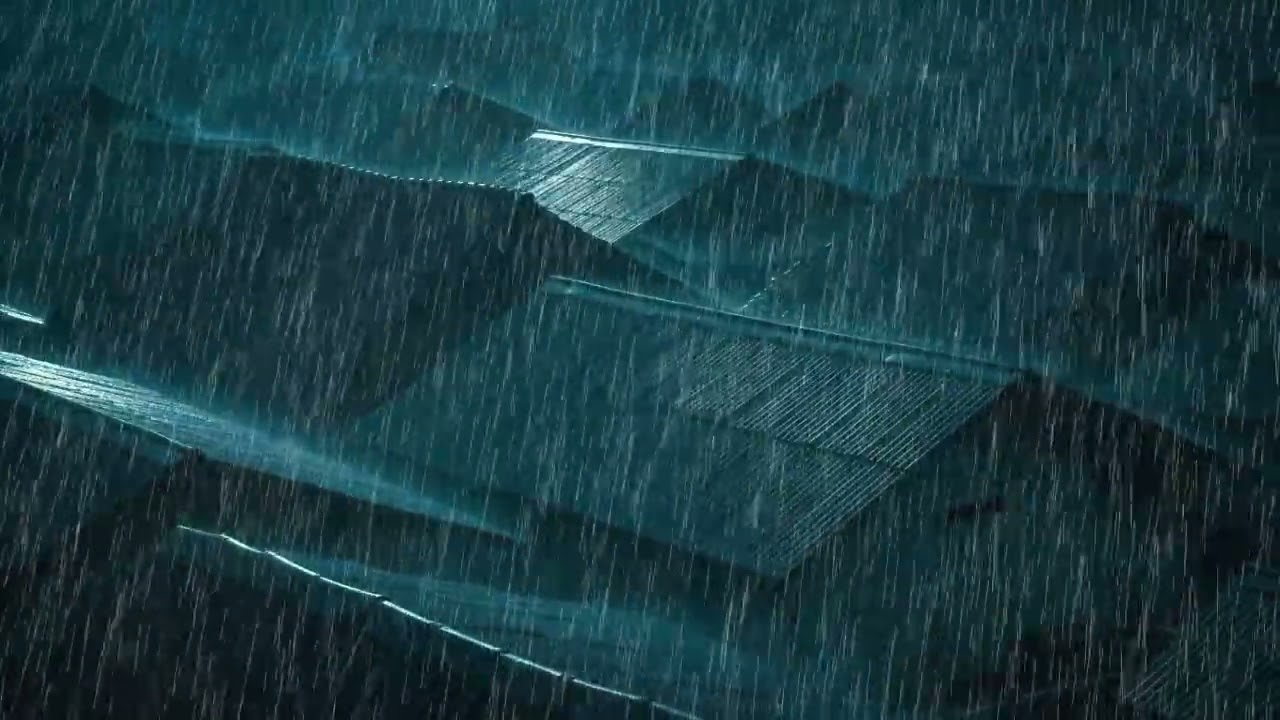 No Ads Rain Sounds for Sleeping – Intense Rain On the Tin Roof ASMR for Deep Night Calm