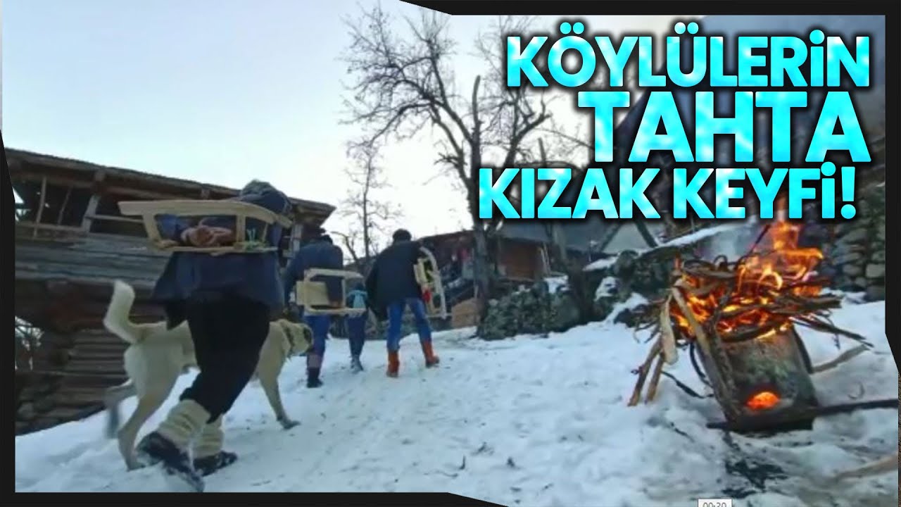 Tahta Kızak ile Kar Üstünde Çocuklar Gibi Eğlendiler