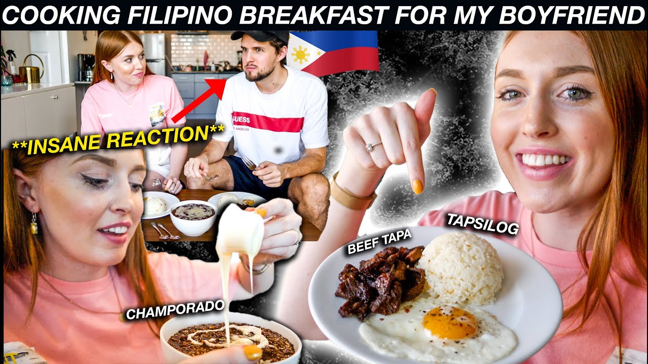 Cooking FILIPINO BREAKFAST FAVOURITES (Tapsilog & Champorado) For My British Boyfriend!