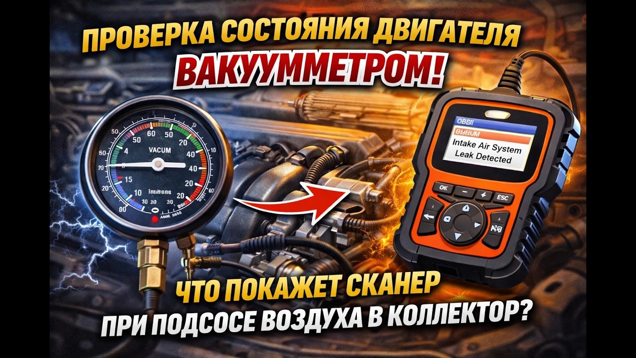 Проверка состояния двигателя Вакуумметром. Что покажет сканер при подсосе воздуха в коллектор?