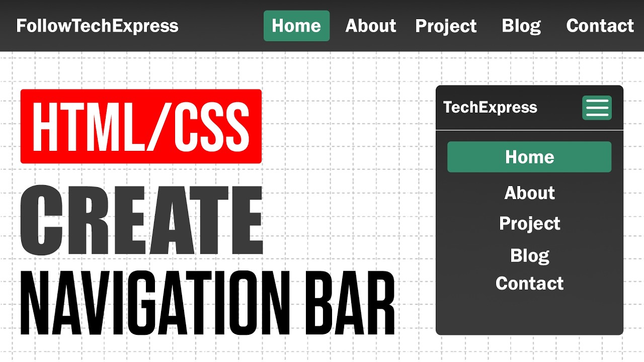 Responsive Navigation Bar Tutorial | HTML & CSS for Beginners