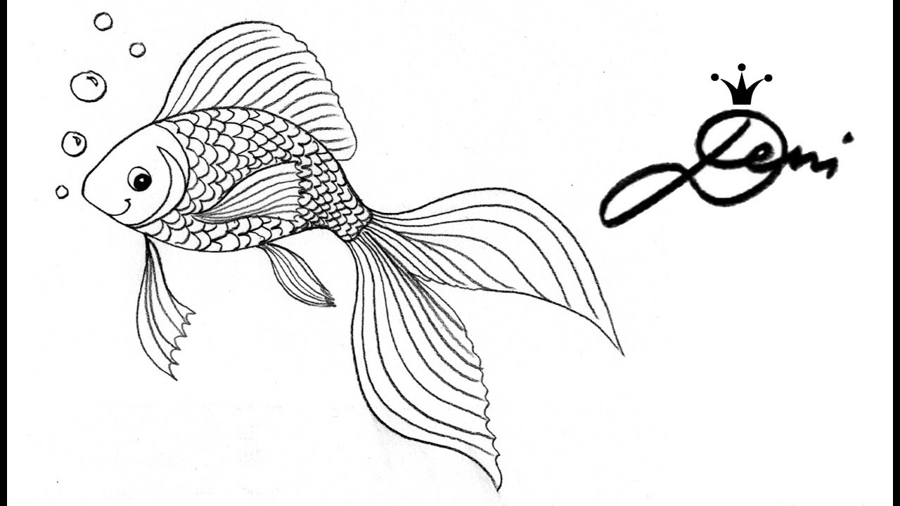 Fisch schnell zeichnen lernen für Kinder 🐠 how to draw a goldfish 🐠 как се рисува златна рибка