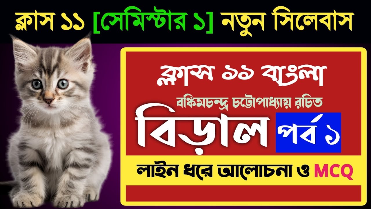 Class 11 বাংলা : বিড়াল প্রবন্ধের আলোচনা ও MCQ part 1 #Biral by bankim Chandra