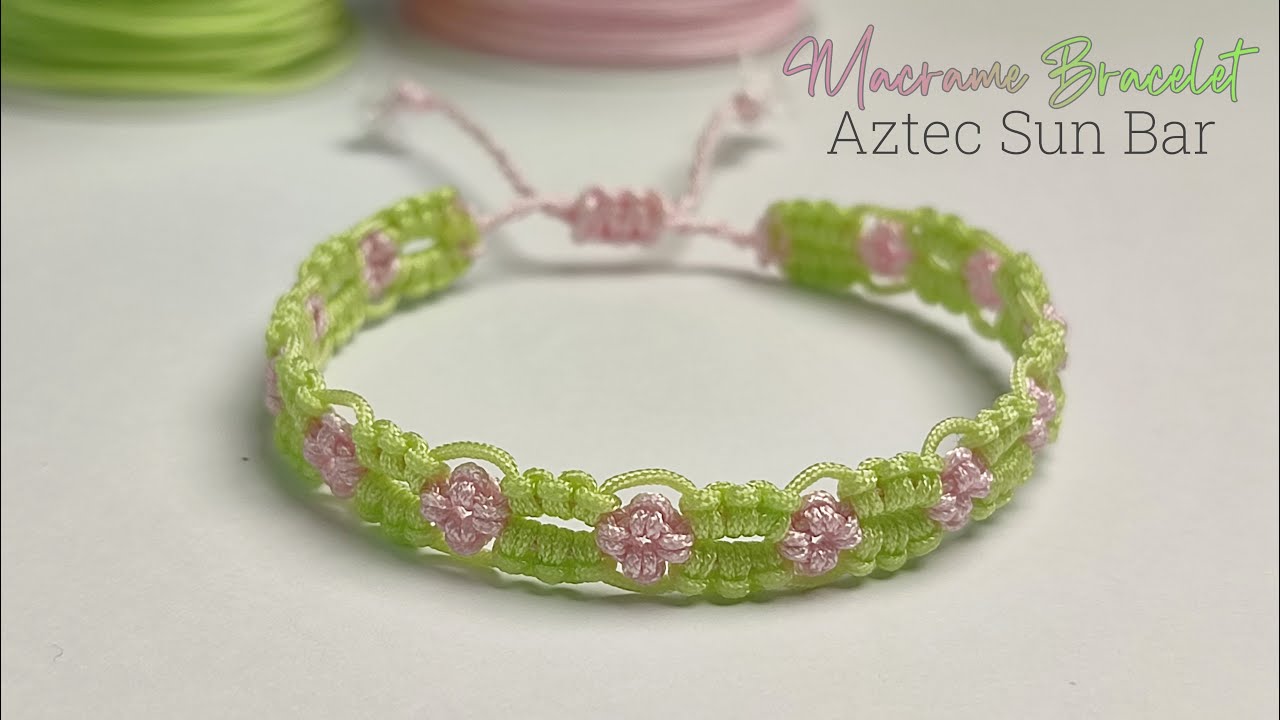 Браслет в технике макраме своими руками Aztec Sun Bar | Учебник по плетению браслета макраме