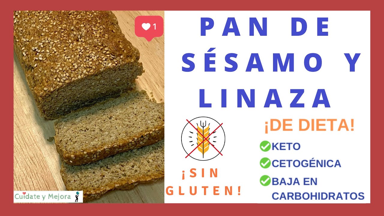 III▷ Receta de  « PAN de SÉSAMO y LINAZA » 🍞 Dieta KETO o Cetogénica. SIN  ⚡GLUTEN