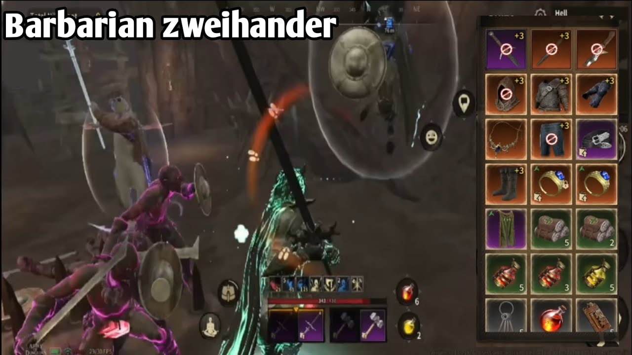 GAMEPLAY BARBARIAN ZWEIHANDER-HELL MODE (ABYSS OF DUNGEONS)