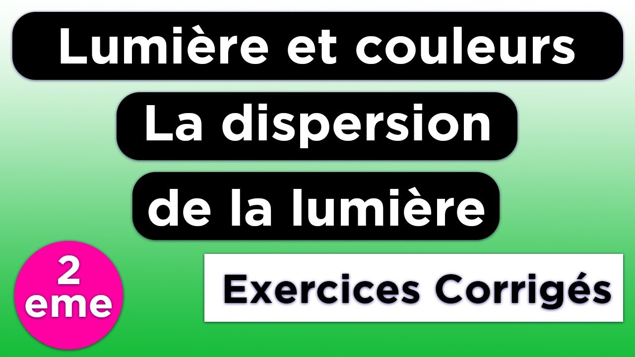 Lumière et couleurs : La dispersion de la lumière - exercices corrigés