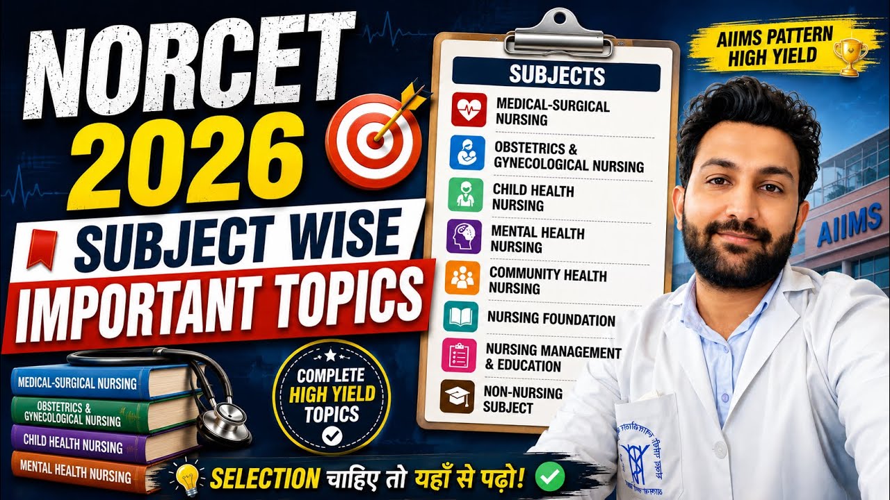 Important topic for NORCET || Nursing Officer Important topic 2026