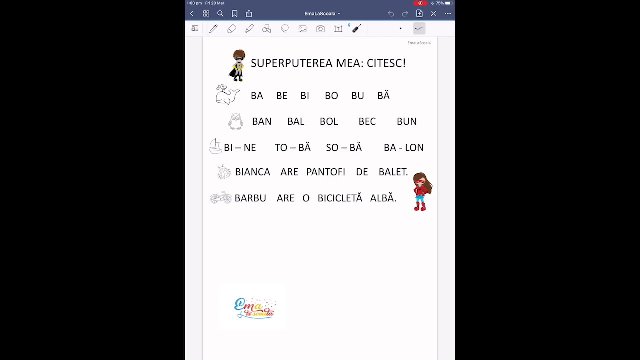 Fișă de citire litera B