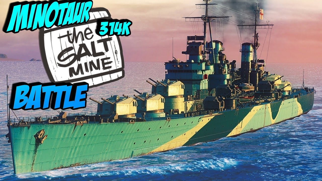 A Minotaur in a salt mine drags a drain battle :) World of Warships