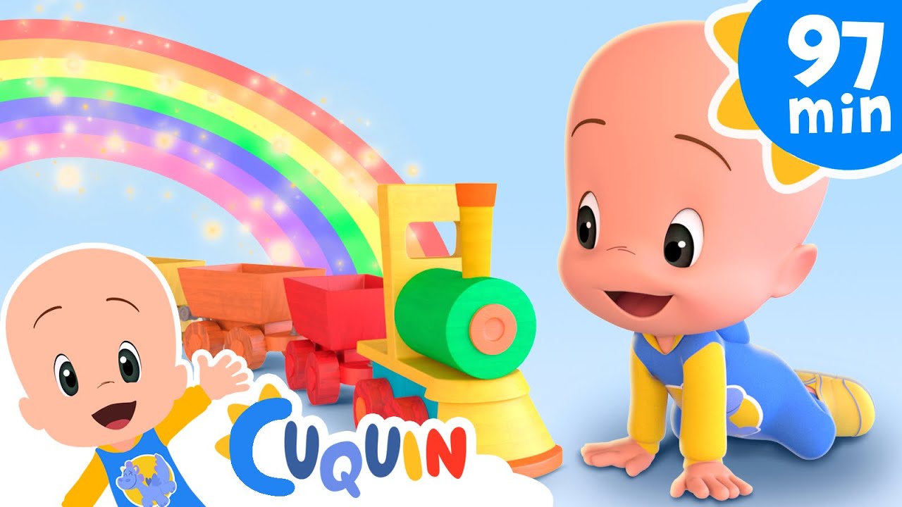 El tren de arcoíris 🌈 y más canciones infantiles para bebés con Cleo y Cuquín